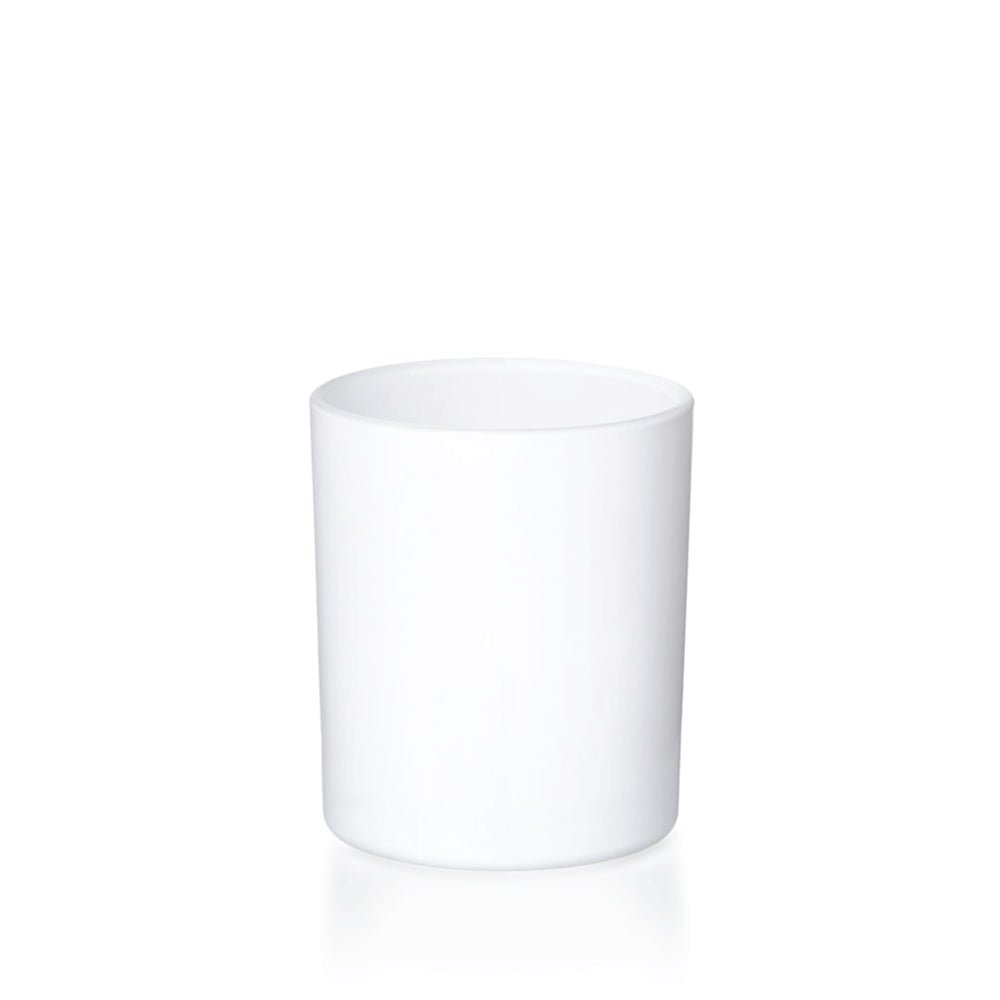30cl Matt White Externally Sprayed Karen / Lucy Candle Glass - Glass - Candle Glass - Coloured Bottles