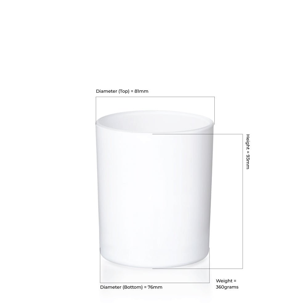 30cl Matt White Externally Sprayed Karen / Lucy Candle Glass - Glass - Candle Glass - Coloured Bottles