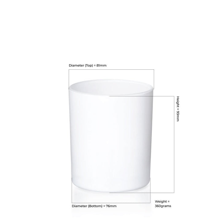 30cl Matt White Externally Sprayed Karen / Lucy Candle Glass - Glass - Candle Glass - Coloured Bottles