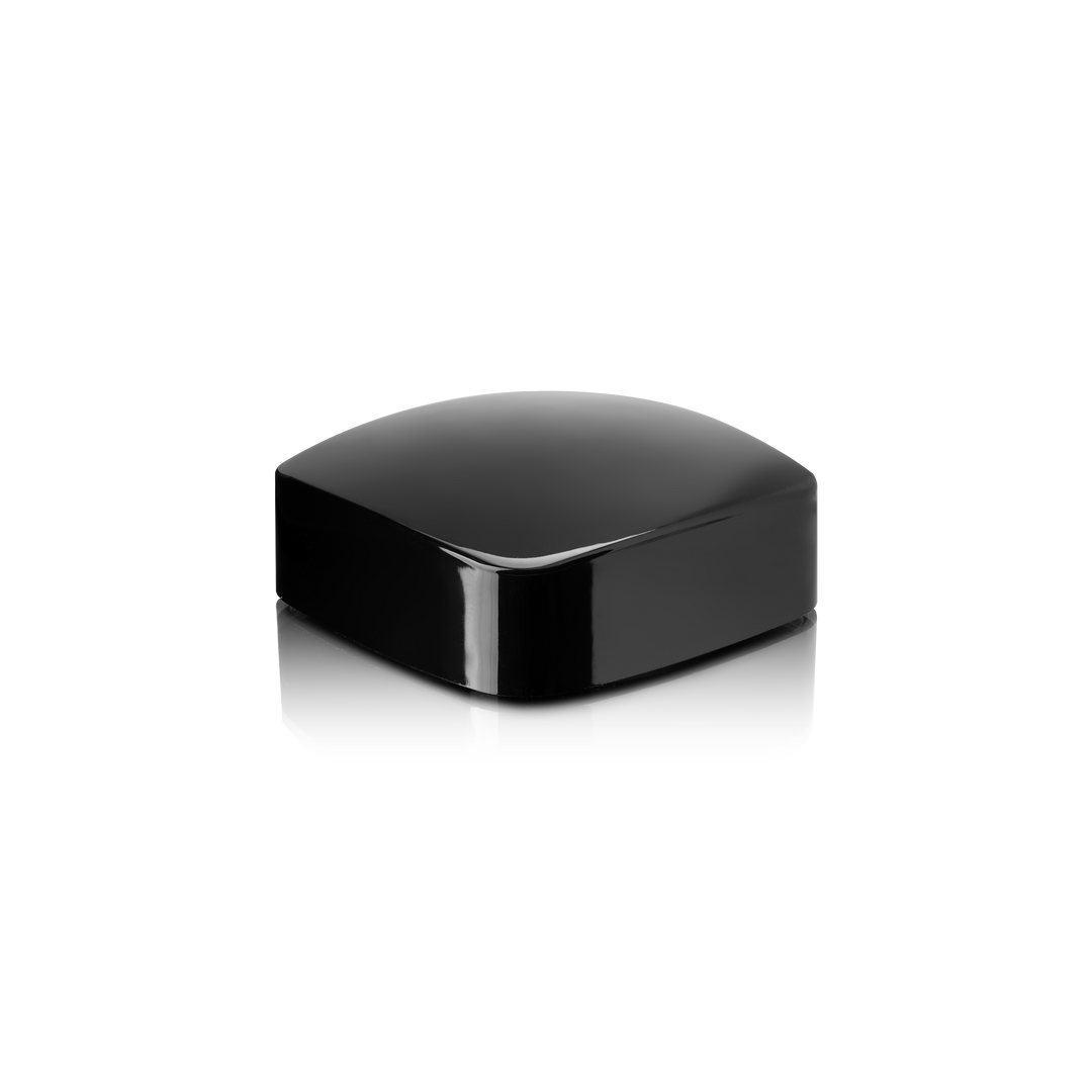 Lid Classic 54 Special, PP, Black, Glossy, White Inlay (Azalea 50) - Caps - Coloured Bottles