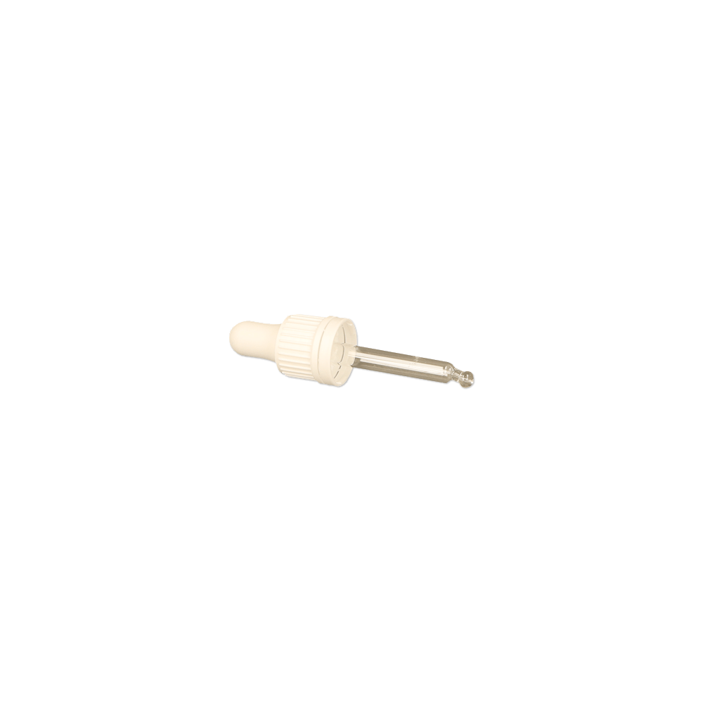 GL18, 68mm White Pipette T/E - Caps - Pipettes - Coloured Bottles