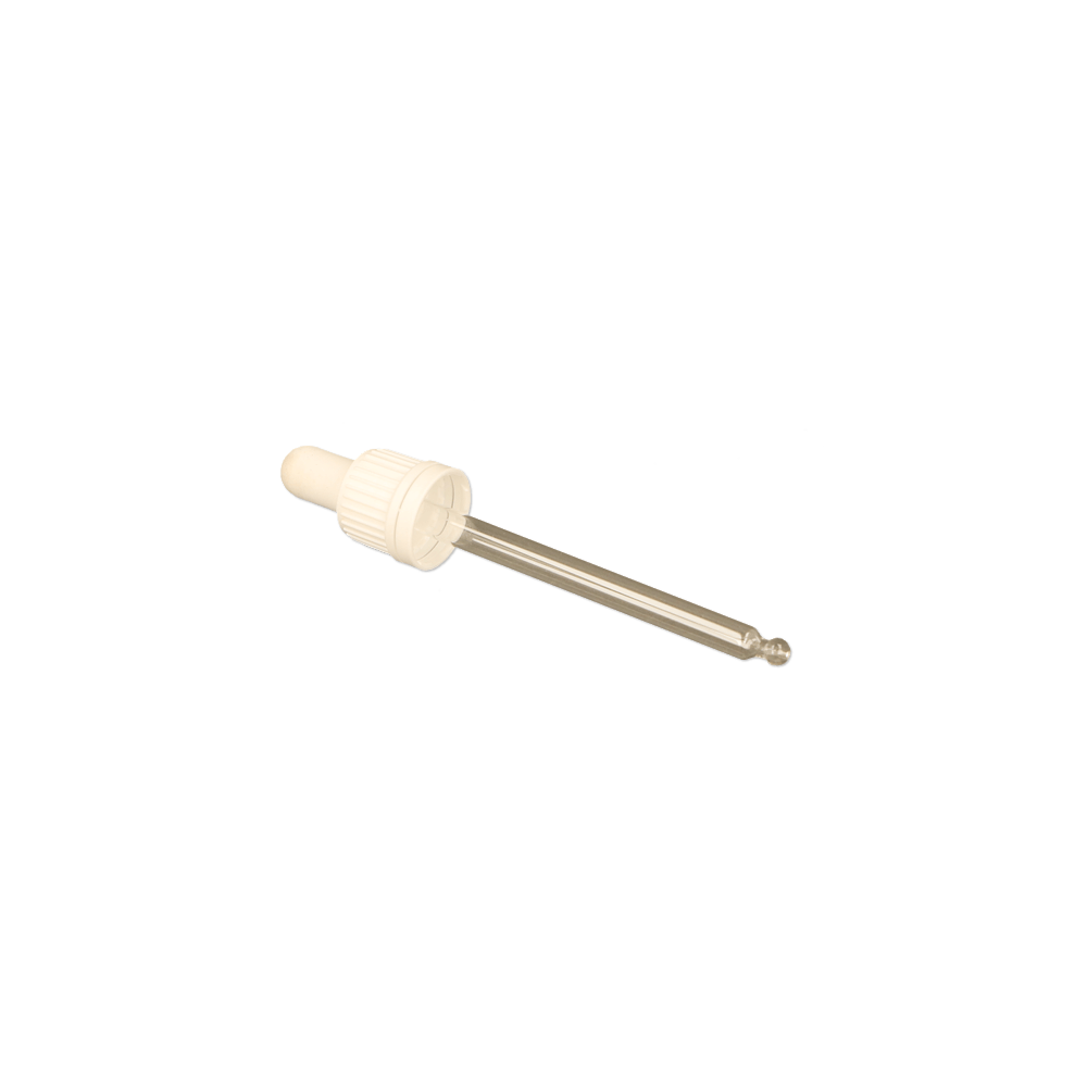 GL18, 77mm White Pipette T/E (Coloured 30ml Dropper Bottles Only) - Caps - Pipettes - Coloured Bottles