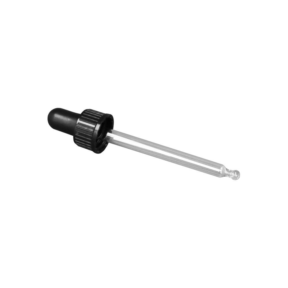 GL18, 89mm Black Pipette - Caps - Pipettes - Coloured Bottles