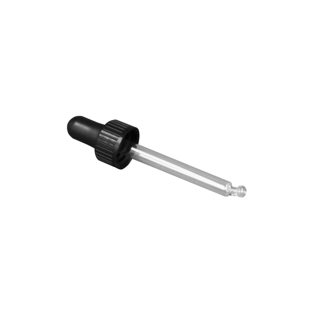 GL18, 77mm Black Pipette (Coloured 30ml Dropper Bottles Only) - Caps - Pipettes - Coloured Bottles