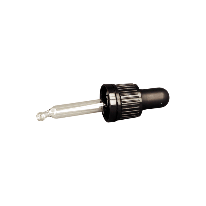 GL18, 59mm Black Pipette T/E - Caps - Pipettes - Coloured Bottles