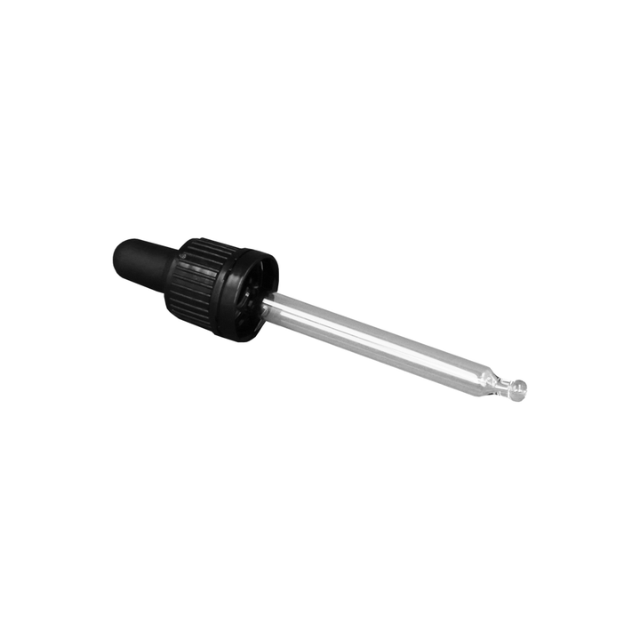 GL18, 82mm Black Pipette T/E - Caps - Pipettes - Coloured Bottles
