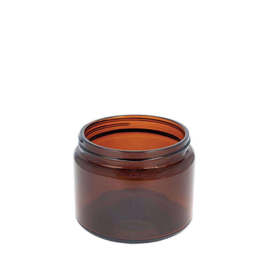 500ml Amber Glass Squat Jar - Glass - Cosmetic Glass - Coloured Bottles