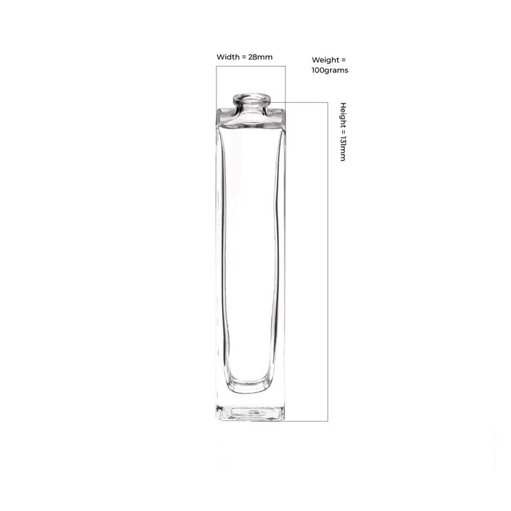 50ml Clear Glass Square Klee Bottle - Glass - Fragrance Glass - Coloured Bottles