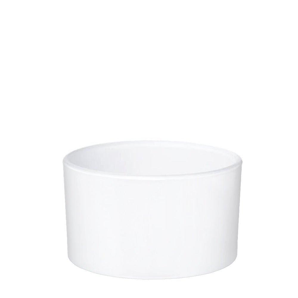 50cl Matt White Externally Sprayed Tub Candle Glass - Glass - Candle Glass - Coloured Bottles