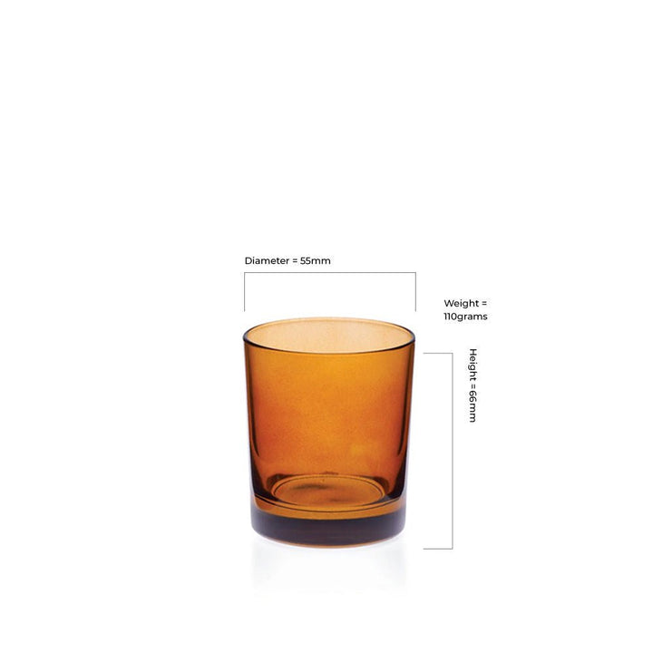 9cl Amber Meredith Candle Glass - Glass - Candle Glass - Coloured Bottles