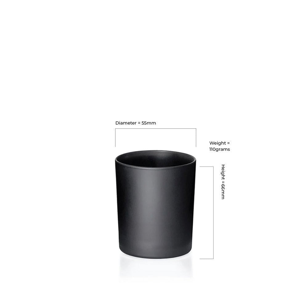 9cl Matt Black Meredith Candle Glass - Glass - Candle Glass - Coloured Bottles