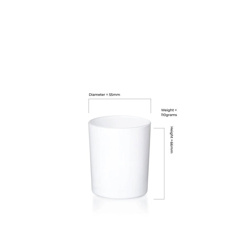 9cl Matt White Meredith Candle Glass - Glass - Candle Glass - Coloured Bottles