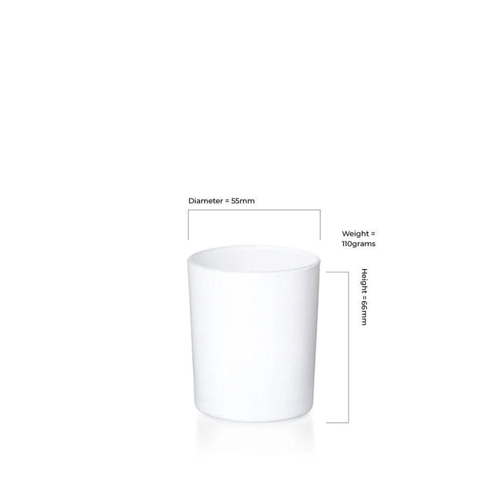 9cl Matt White Meredith Candle Glass - Glass - Candle Glass - Coloured Bottles