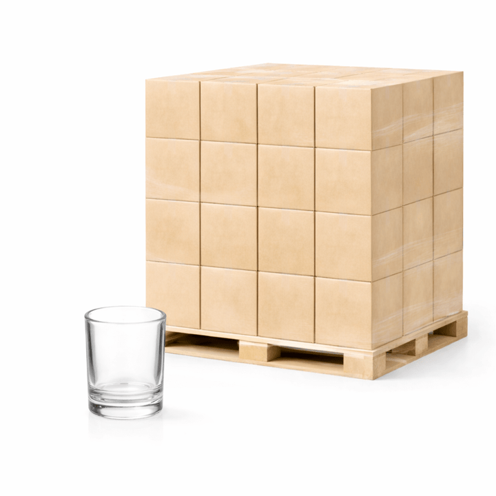 9cl Clear Meredith Candle Glass Pallet - 3840 units - Glass - Candle Glass - Coloured Bottles
