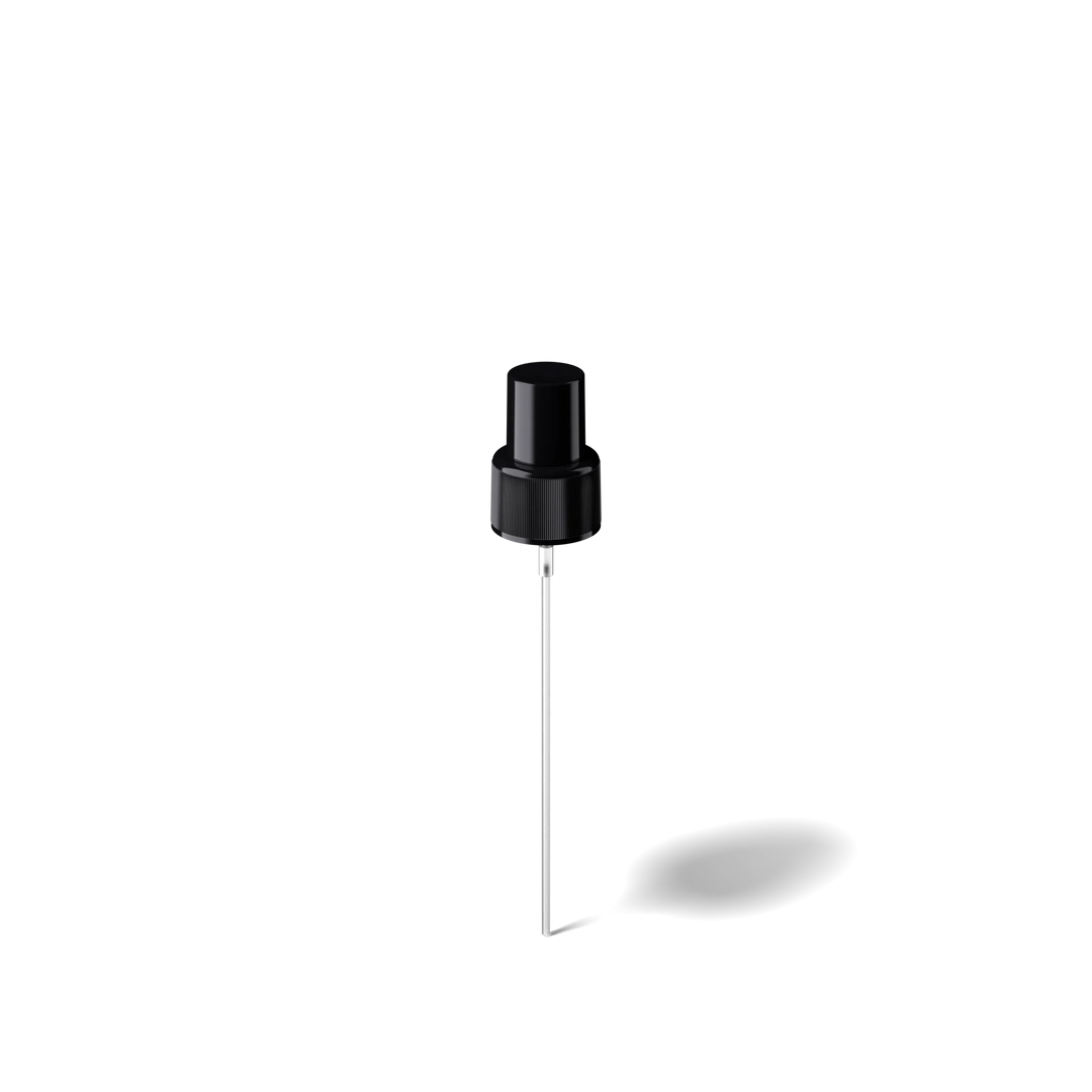 Miron - Mist sprayer Classic 24/410, PP, black, ribbed, dose 0.14ml, black overcap
