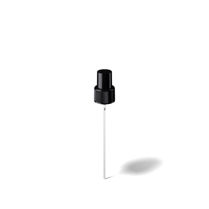 Miron - Mist sprayer Classic 24/410, PP, black, ribbed, dose 0.14ml, black overcap