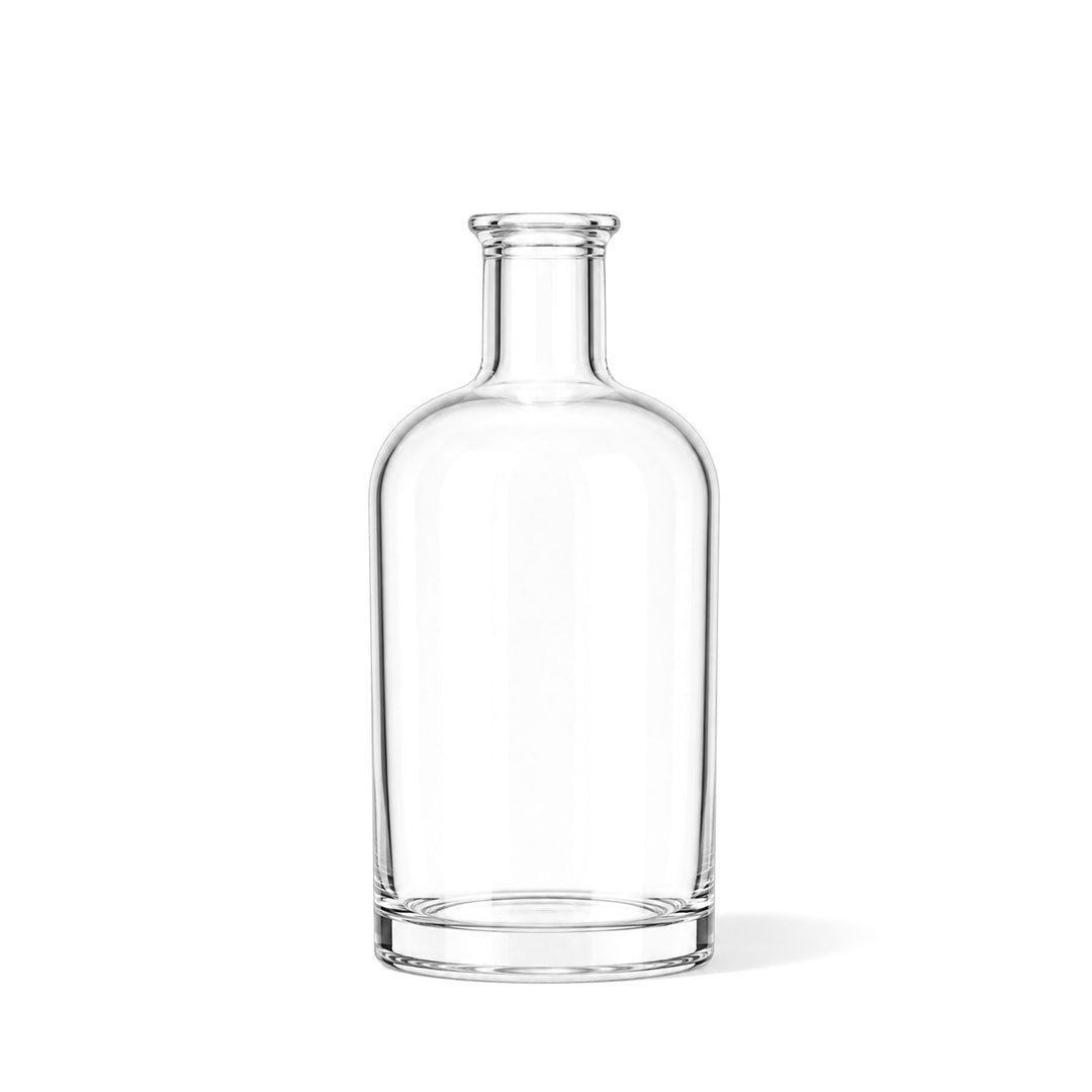 500ml Clear Glass Round Barrique Bottle (Cork Neck)