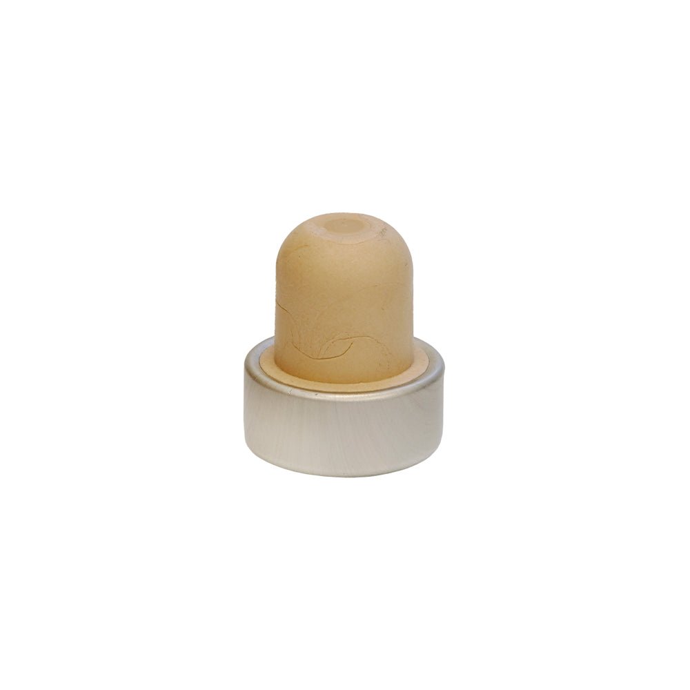 19mm Satin Silver Aluminium Headed Synthetic Cork - Cork - Coloured Bottles