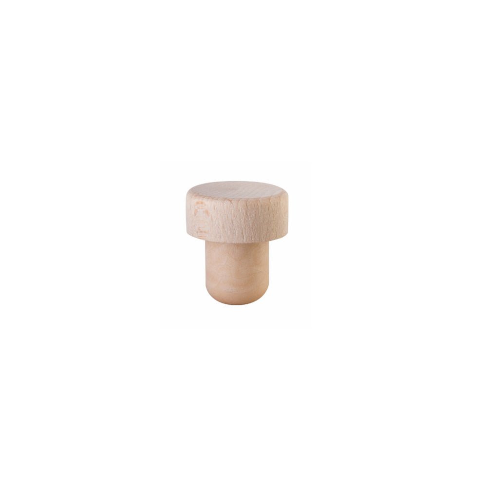 15mm 23x13x15mm Natural Beech Wooden Headed Synthetic Cork - Caps - Corks - Coloured Bottles