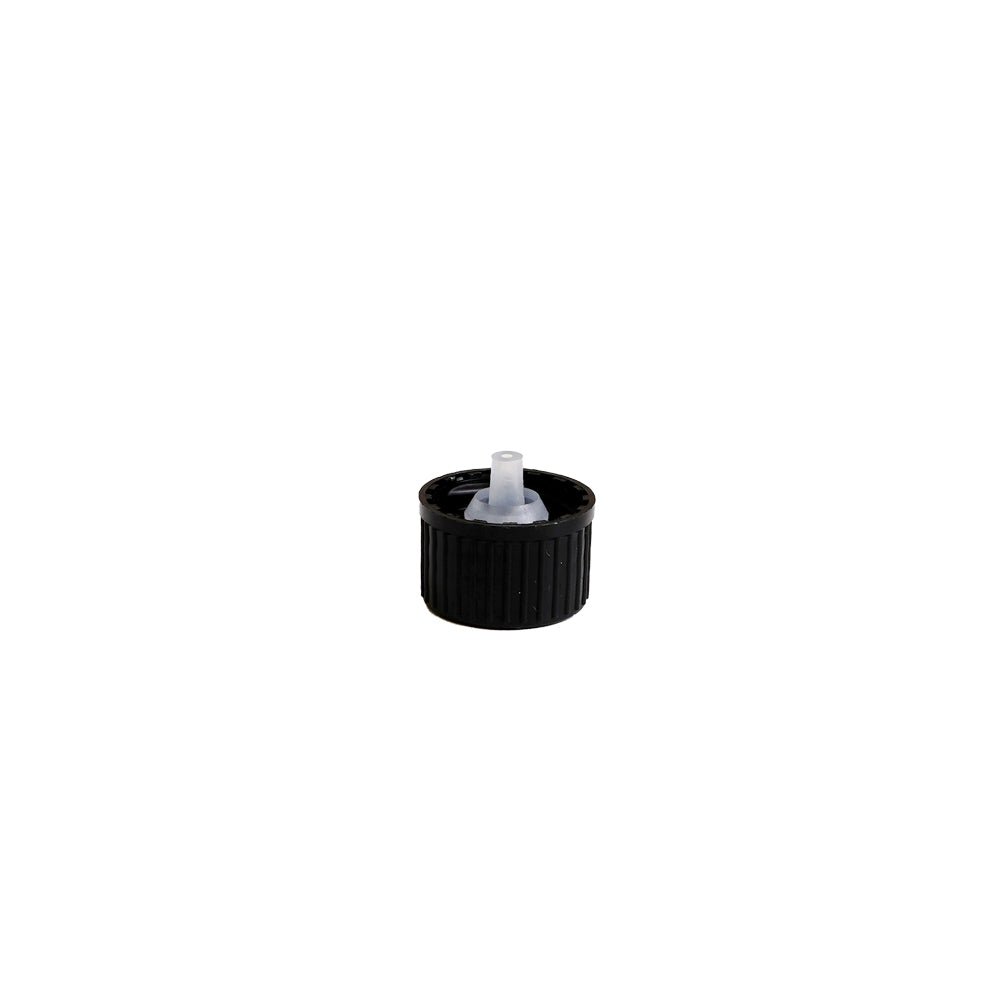 GL18 Black Dripper Cap with Uni 2.02 - Caps - Coloured Bottles