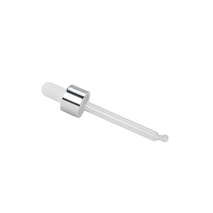 GL18, 84mm Pipettes Gloss Silver With White Bulb - - Coloured Bottles