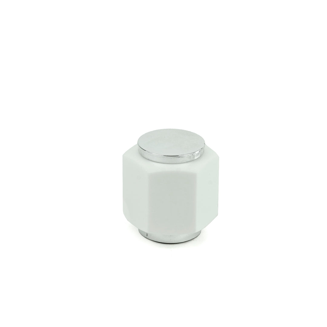 White Body / Silver Inner City 15mm Shroud Atomiser Cap - Atomiser - Coloured Bottles