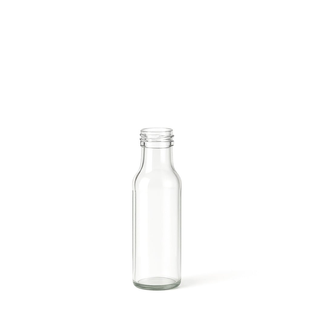100ml Clear Glass Round Dorica Bottle (31.5mm Cap Size) - Glass - Food Glass - Coloured Bottles