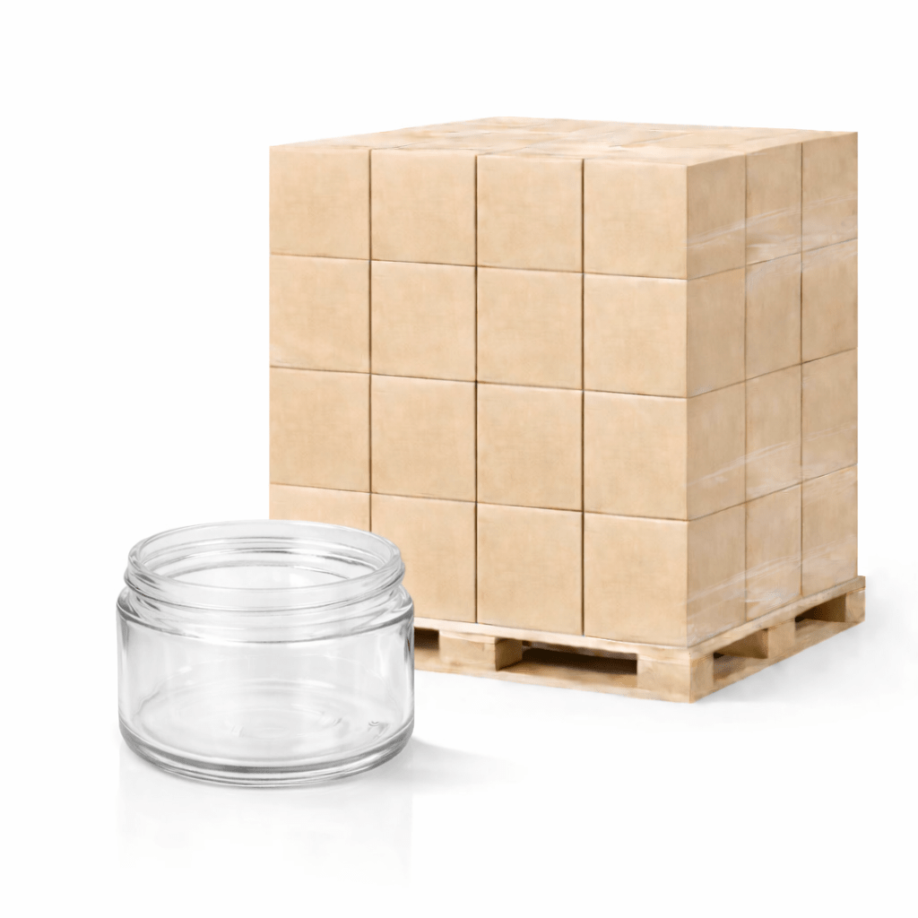 200ml Clear Glass Cuban Jar (89R3) Pallet - 2736 Units - Glass - Cosmetic Glass - Coloured Bottles