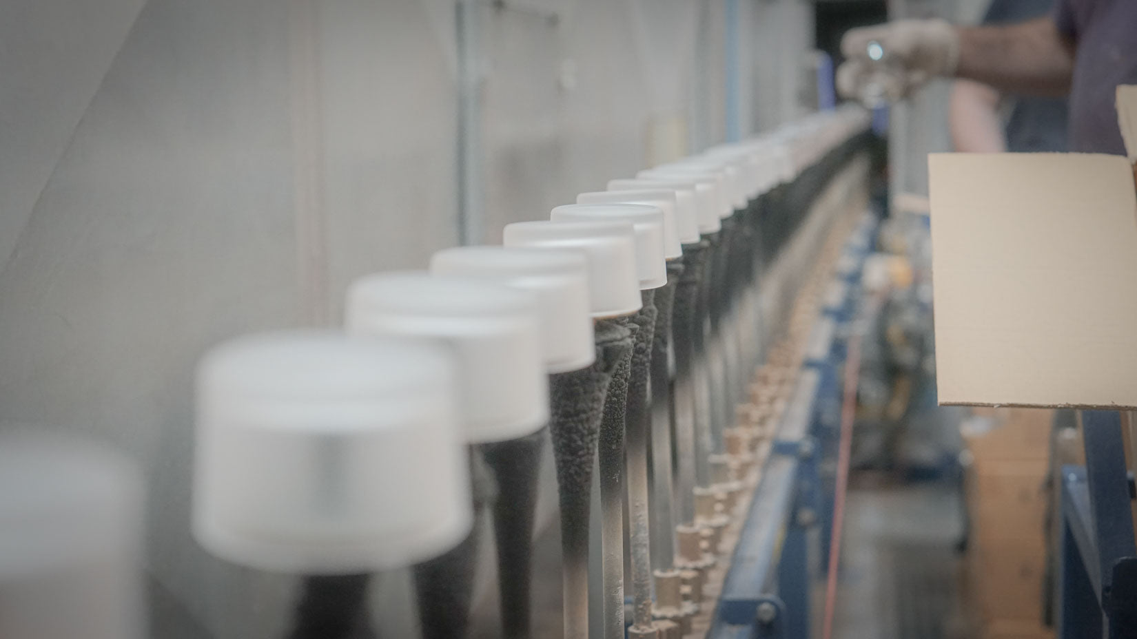 Frosted glass spray line