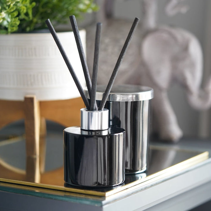 30cl Gloss Black Externally Sprayed Karen / Lucy Candle Glass - Glass - Candle Glass - Coloured Bottles