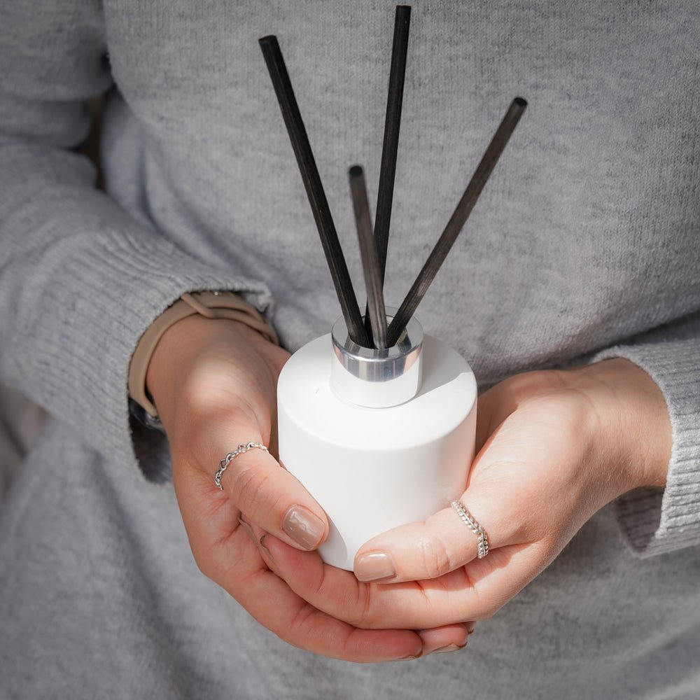 100ml Matt White Glass Round Karen Diffuser Bottle - Glass - Diffuser Glass - Coloured Bottles