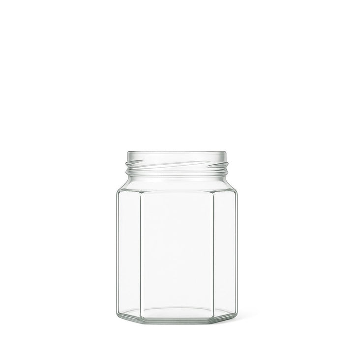 275ml Clear Glass Hexagon Jar - Glass - Food Glass - Coloured Bottles
