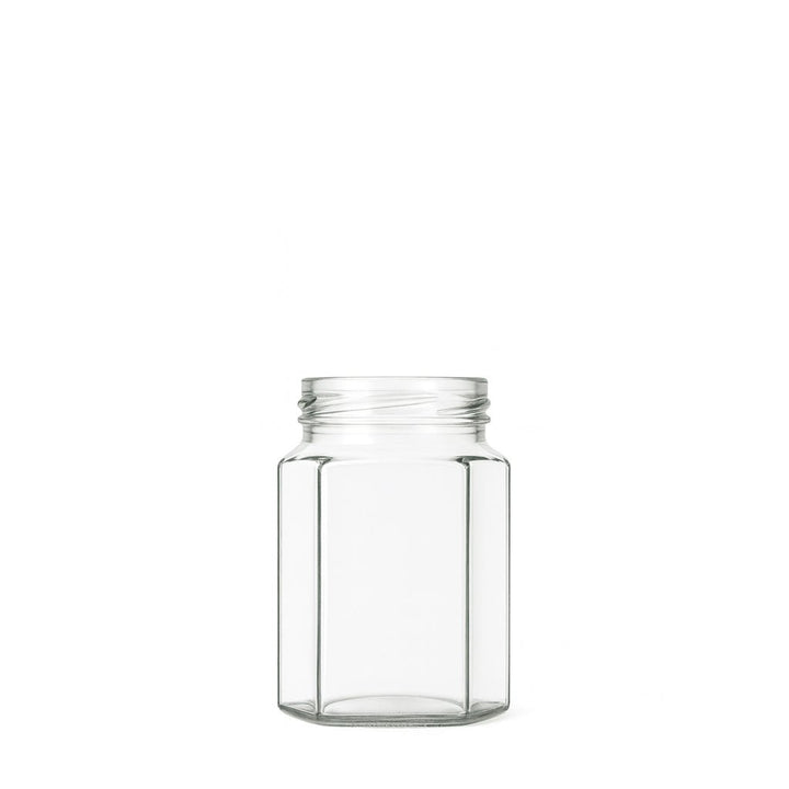 180ml Clear Glass Hexagonal Jar - Glass - Food Glass - Coloured Bottles