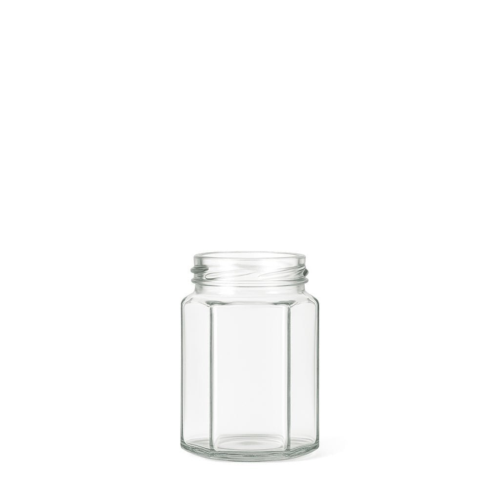 110ml Clear Glass Hexagonal Jar - Glass - Food Glass - Coloured Bottles