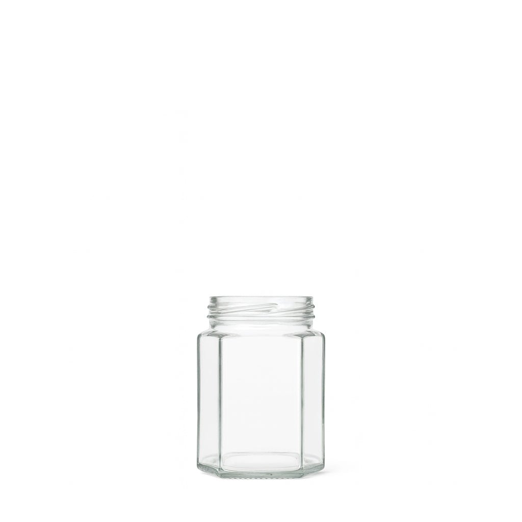 55ml Clear Glass Hexagon Jar - Glass - Food Glass - Coloured Bottles