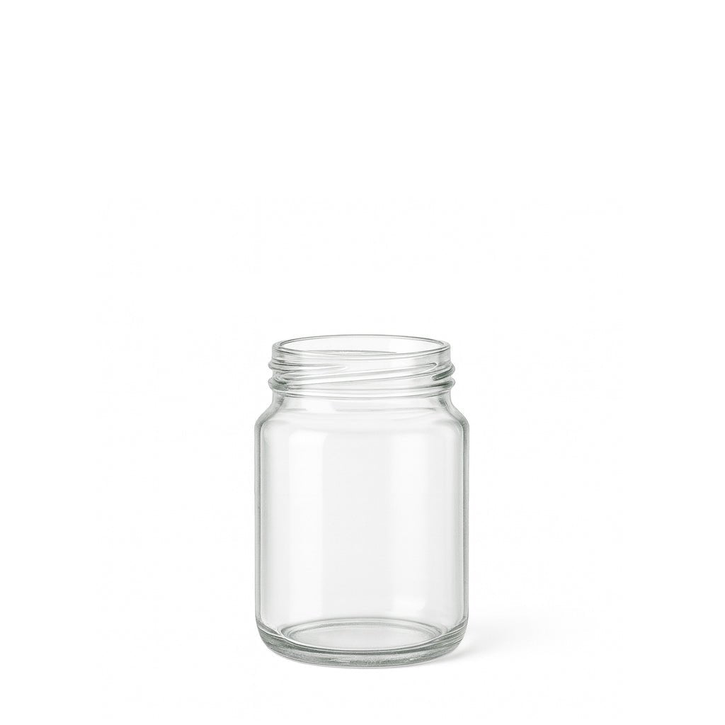 190ml Clear Glass Round Jar - Glass - Food Glass - Coloured Bottles