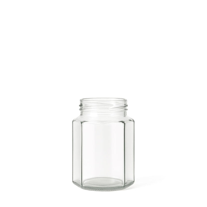 180ml Clear Glass Hexagonal Jar - Glass - Food Glass - Coloured Bottles