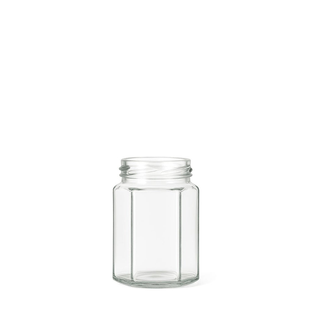 110ml Clear Glass Hexagonal Jar - Glass - Food Glass - Coloured Bottles
