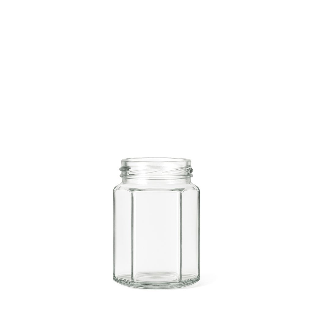 110ml Clear Glass Hexagonal Jar - Glass - Food Glass - Coloured Bottles