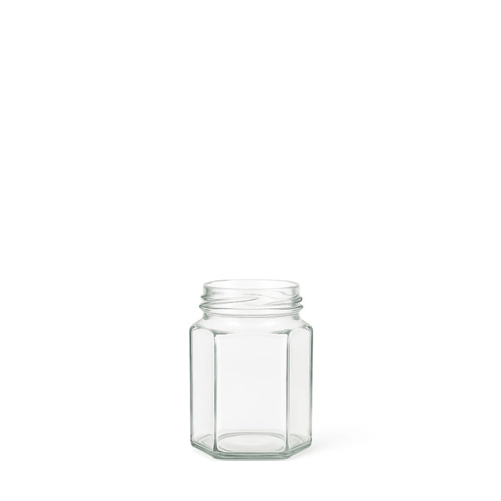 55ml Clear Glass Hexagon Jar - Glass - Food Glass - Coloured Bottles