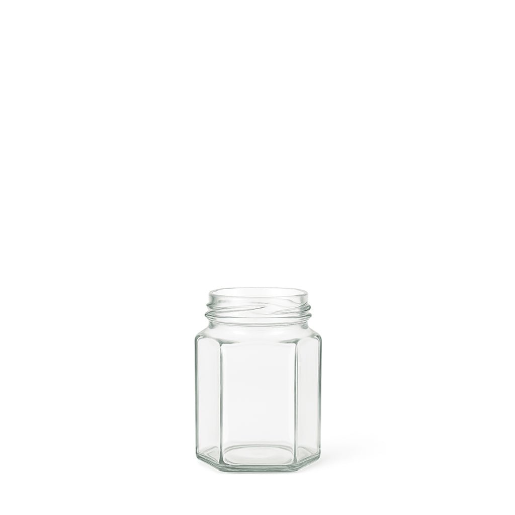 55ml Clear Glass Hexagon Jar - Glass - Food Glass - Coloured Bottles