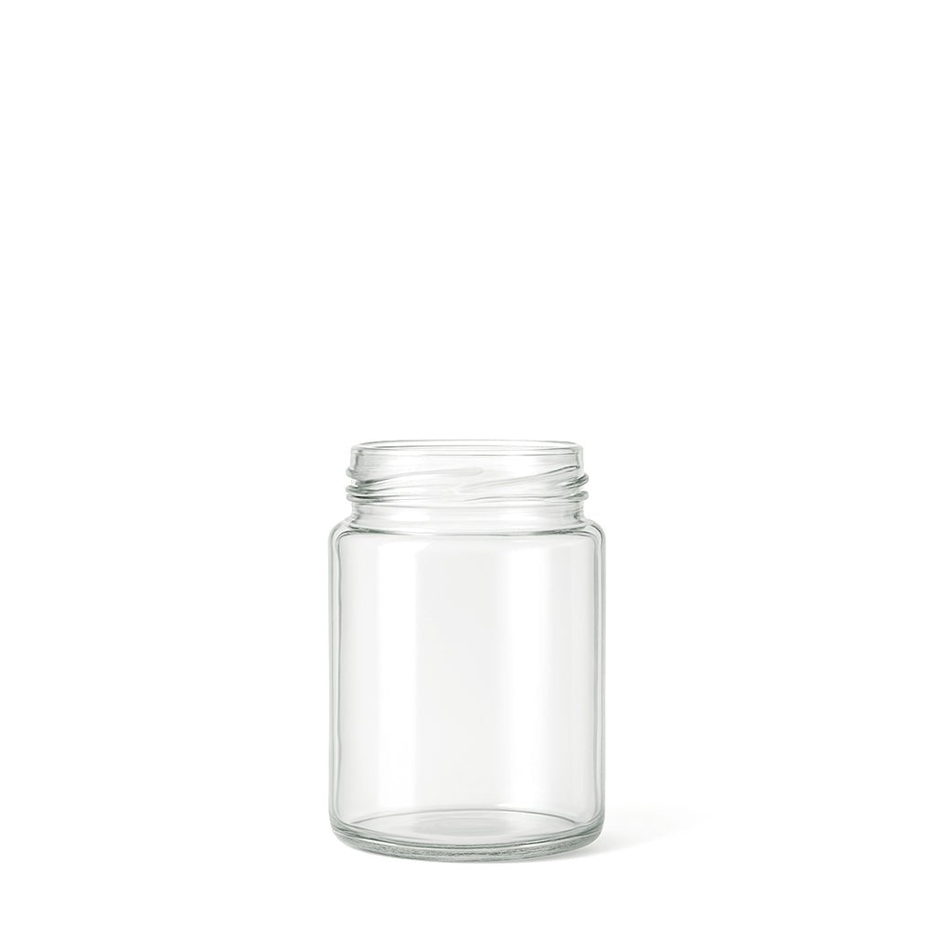 190ml Clear Glass Round Jar - Glass - Food Glass - Coloured Bottles