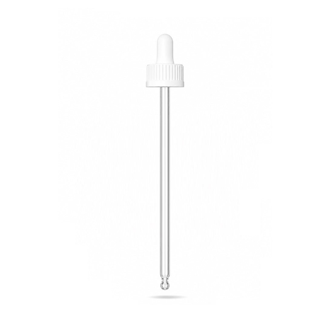 GL18, 105mm Pipette with White T/E, White Bulb - - Coloured Bottles