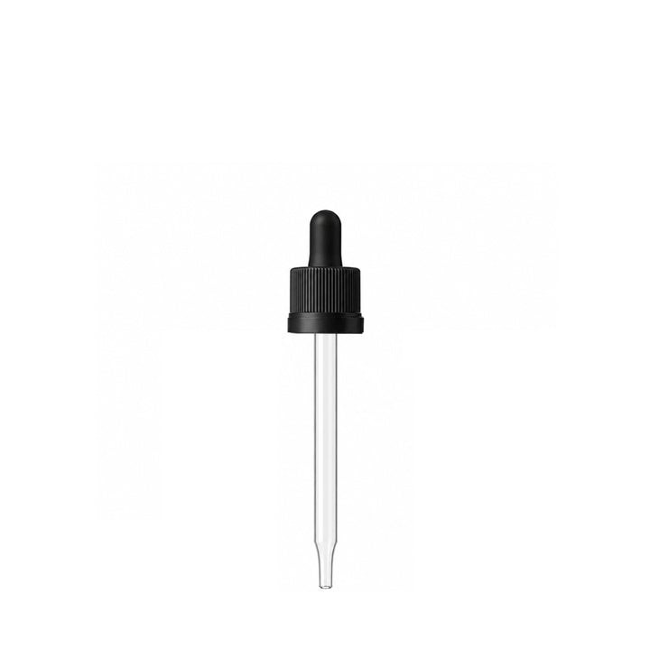 GL18, 77mm Black Pipette Child Proof T/E (Coloured 30ml Dropper Bottles Only) - Caps - Pipettes - Coloured Bottles
