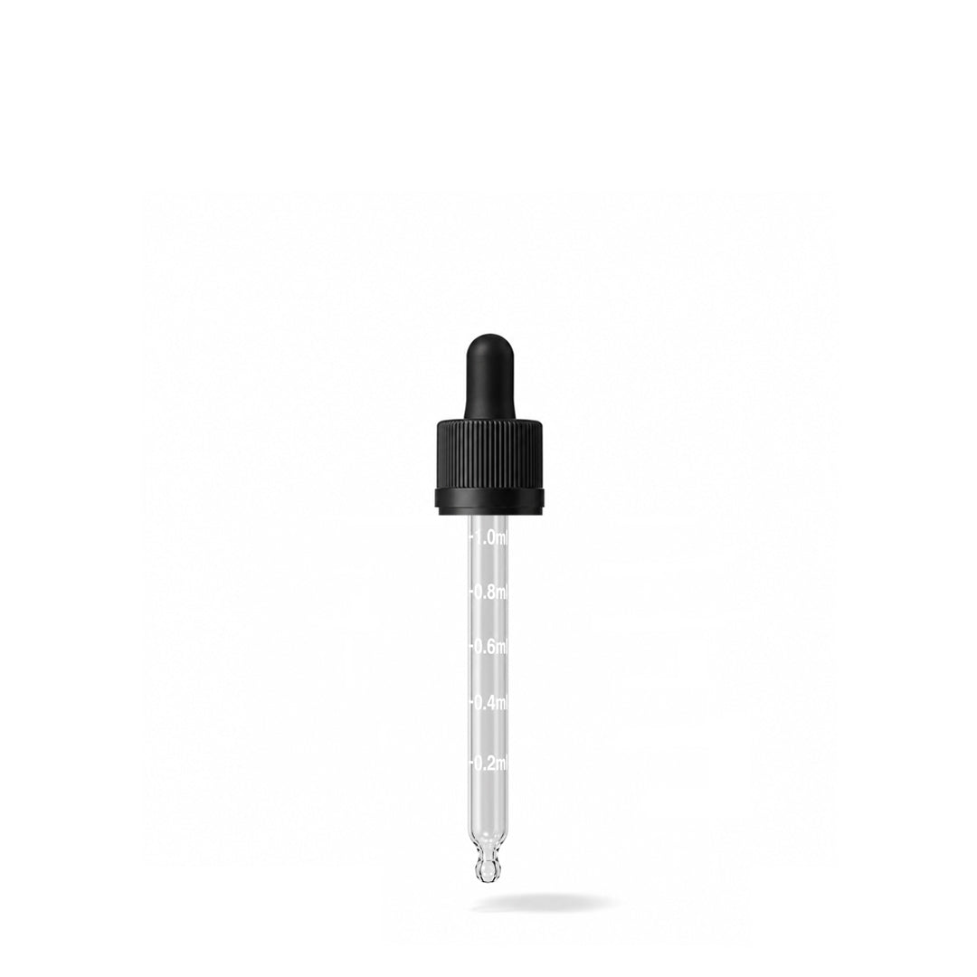 GL18, 77mm Pipettes Black with Ball End Tube - - Coloured Bottles