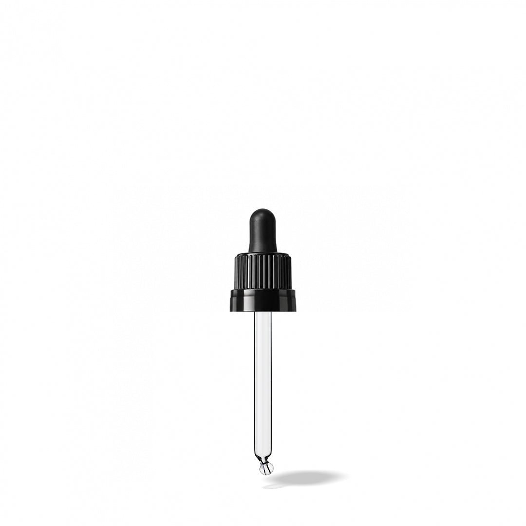 GL18, 59mm Black Pipette T/E - Caps - Pipettes - Coloured Bottles