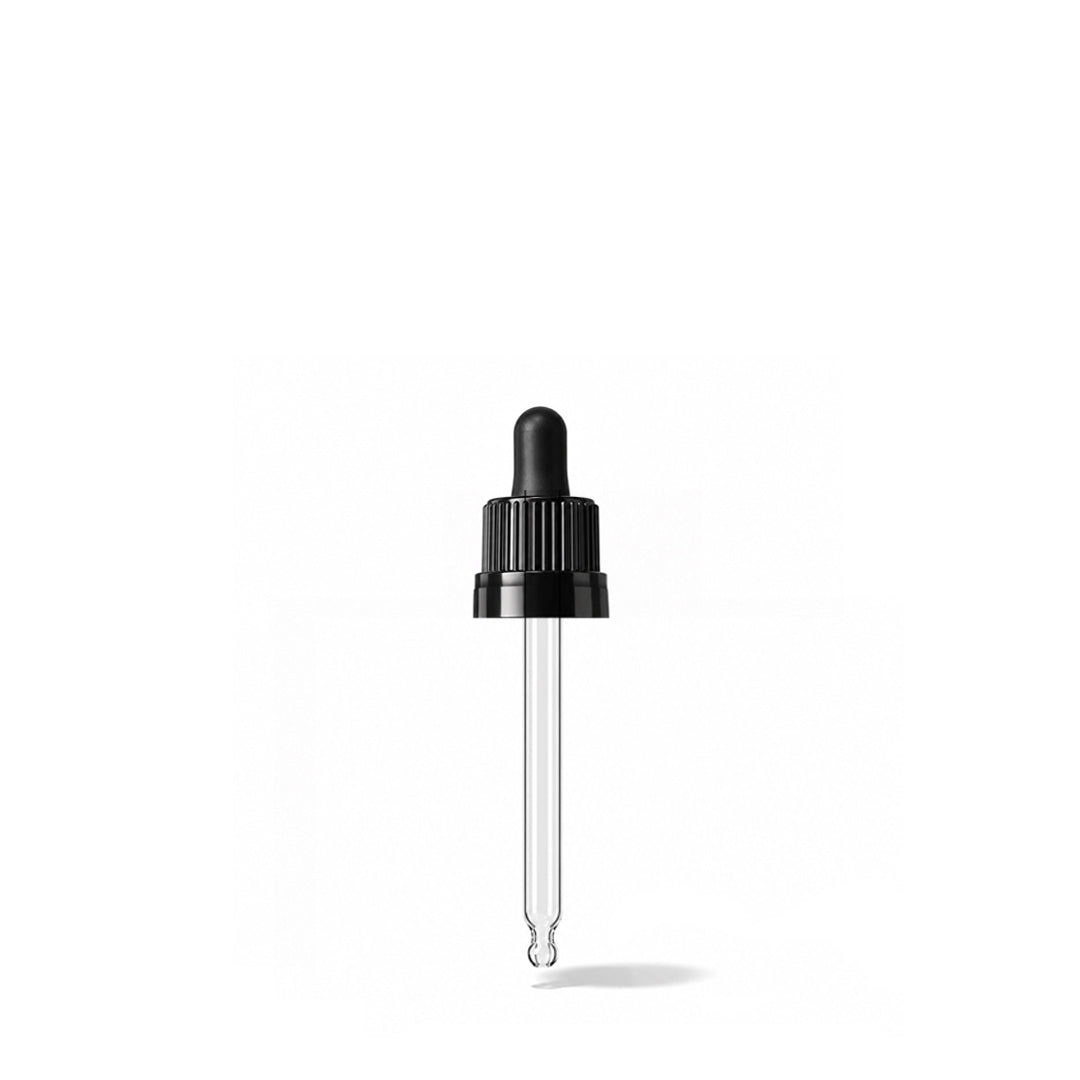 GL18, 63mm Black Pipette T/E (Coloured 15ml Dropper Bottles Only) - Caps - Pipettes - Coloured Bottles