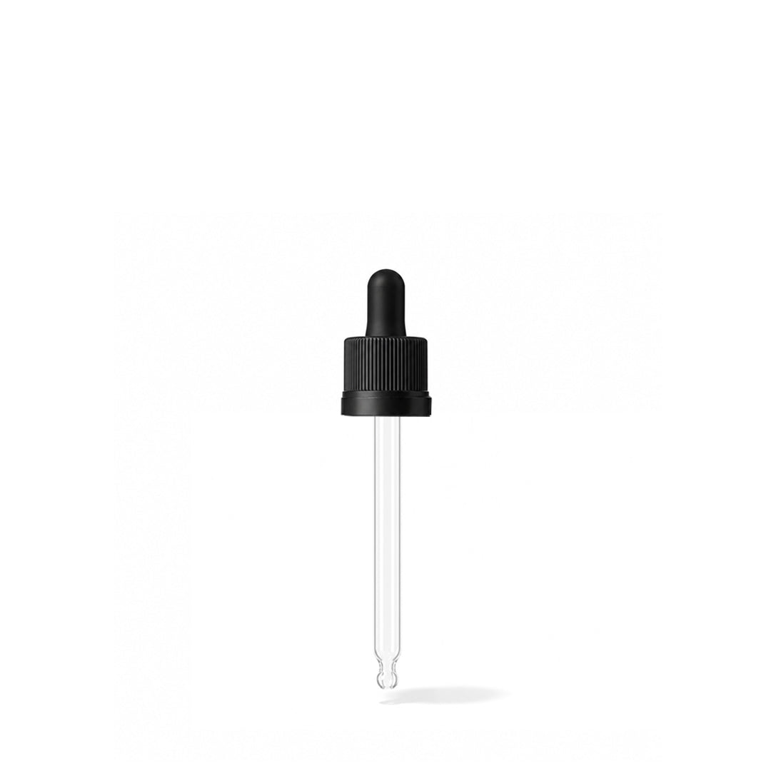 GL18, 68mm Black Pipette T/E - Caps - Pipettes - Coloured Bottles