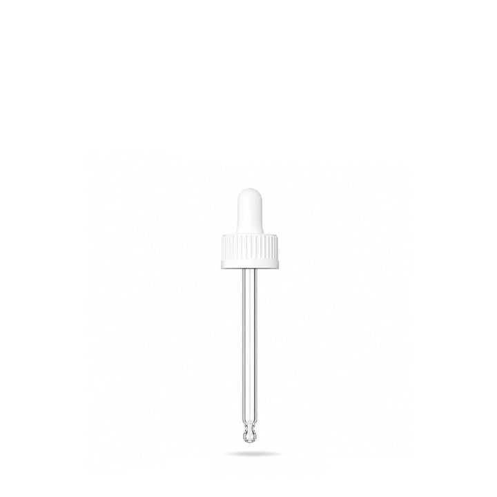 GL18, 63mm White Pipette (Coloured 15ml Dropper Bottles Only) - Caps - Pipettes - Coloured Bottles
