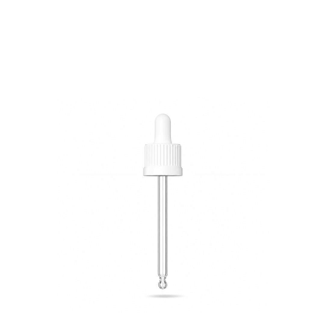 GL18, 68mm White Pipette T/E - Caps - Pipettes - Coloured Bottles